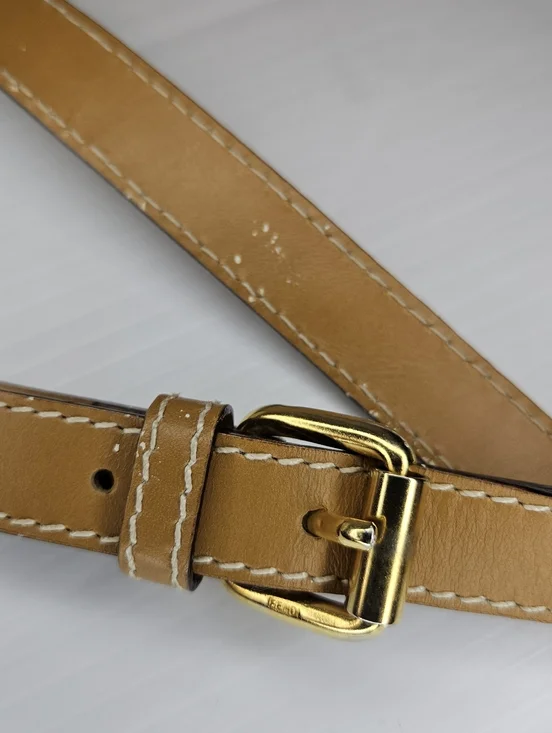 Authentic Vintage Fendi Striped Logo Canvas & Leather Crossbody Shoulder Y2K - Picture 7 of 16